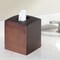 mDesign Square Bamboo Paper Facial Tissue Box Cover Holder, 2 Pack